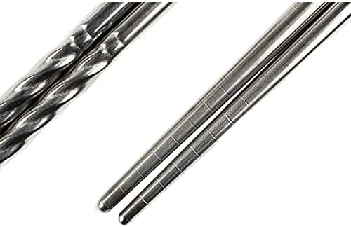 Chopsticks 10 Pair Stainless Steel Metal Food Grade Chopsticks Non-slip Reusable Chopstick Sticks For Sushi Tableware