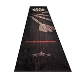 STUDIO M Dartteppich DIMI 60 x 300 cm - Bodenschutzmatte für Dartscheibe mit Oche, Profi Dartmatte mit offizieller Abwurflinie 237cm für korrekten Abstand, Dart Zubehör, Teppich Schwarz