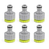 6 Stück Wasserhahn Adapter 1/2 auf 3/4 Zoll, Gartenschlauch Hahnverbinder für Bewässerung, 2-in-1 Wasserhahnanschluss, Schlauchkupplung für Garten, kompatibel mit Gardena System