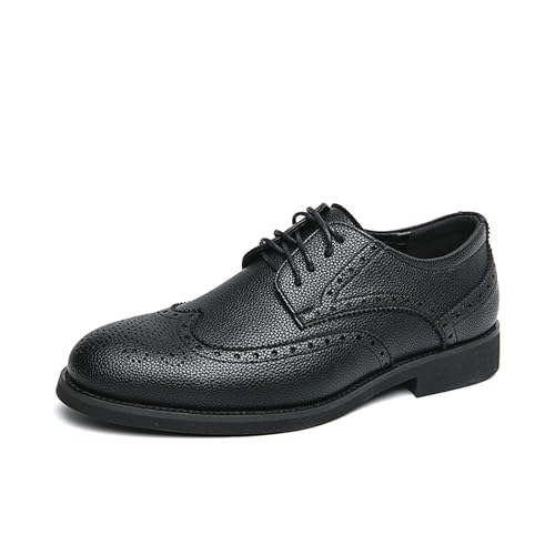 Men's Leather Brogue Oxfords Formal Business Lace Up Wingtips Derbys Shoes Retro Wedding Office Dress Shoes