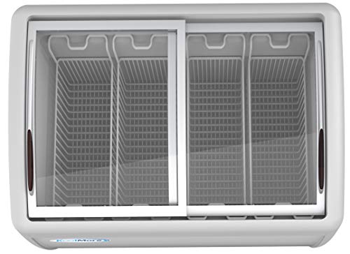 Image of KoolMore - MCF-12C Commercial Ice Cream Freezer Display Case, Glass Top Chest Freezer with 4 Storage Baskets and Clear, Sliding Lid, Large 12.7 cu.ft Capacity, White