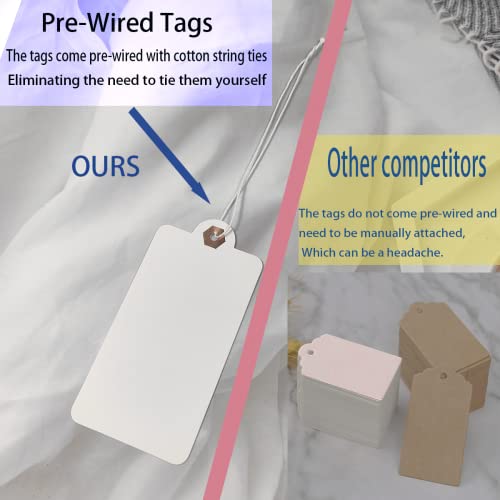 Box Of 150 Tags With String Attached,Marking Strung Tags Writable Tags,Price Labels Display Tags With String,Display Label For Shipping Product Inventory Luggage (Brown, 4 3/4" X 2 3/8") #TOP3