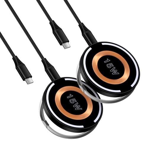 Mag-Safe Samsung S24 Ultra Wireless Charger Fast Charging Pad for Galaxy S24+/S24/S23+/S22/S21/S20/Z Flip 5,Google Pixel 8Pro/8a/7/6,2Pack 15W Magnetic Wireless Charger Mat Charger Dock for iPhone 15