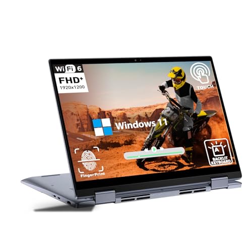 Dell Inspiron 14 2 in 1 Touchscreen Laptop, 14 FHD+ Touch Screen Convertible, AMD Ryzen 5, 8GB RAM 256GB SSD, Windows 11 Pro, Backlit Keyboard,Fingerprint Reader, HDMI