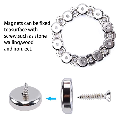 20Pcs Super Strong Round Cup Neodymium Magnets Heavy Duty, 0.79"(20Mm) Ring Rare Earth Magnets With Holes, Small Countersunk Pot Magnets For Craft Kitchen Wood Diy Holding Tools Hanging #TOP6