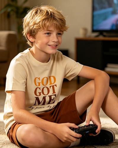 Image of Boys 2 Piece Outfits Short Sleeve Basketball Pattern T-Shirt and Shorts Summer Clothes for Kids 5-12 Years