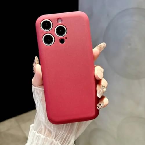 Coque silicone liquide iPhone 13 ultra fine mate finition rouge vin