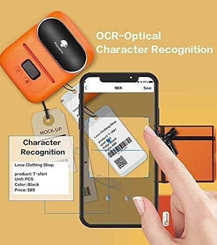 Phomemo M110 Bluetooth Label Printer, Wireless Thermal Label Maker Machine for Clothing, Jewelry, Retail, Home, Portable Barcode labeling machine Compatible with Android & iOS Phone,orange