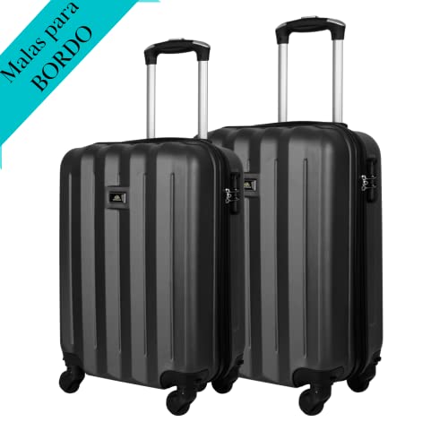 Kit de Malas de Viagem de Bordo Com Rodas 360° Fibra Rígida ABS ANAC