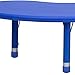Flash Furniture 35''W x 65''L Half-Moon Blue Plastic Height Adjustable Activity Table