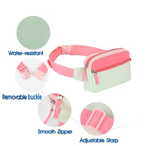 Image of Fanny Pack Birthday Gifts for 7 8 9 10 11 12 13 Year Old Teens Girls Kids, Preppy Cute Trendy Stuff Colorblock Crossbody Bag Adjustable Belt Bags, Dorm Travel Essentials for Girl Fashion