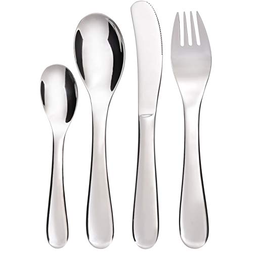 GRÄWE Kinderbesteck, Edelstahl Besteckset, Kindergabel, Kinderlöffel, Kindermesser, Geschenkverpackung
