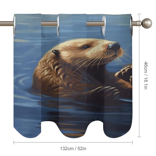 Cortinas opacas de nutrias marinas para llenar de ternura y calma tu hogar 3