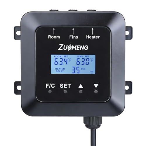 Zuomeng Walk-in Cooler Controller for Window AC Unit Adjustable 33F65F Temperature Control for Meat Produce Flowers and Beverages Storage