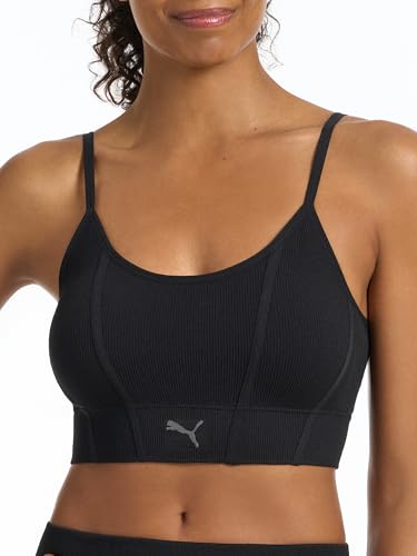 Puma Women's 2 Pack Seamless Sports Bra White/Black Large