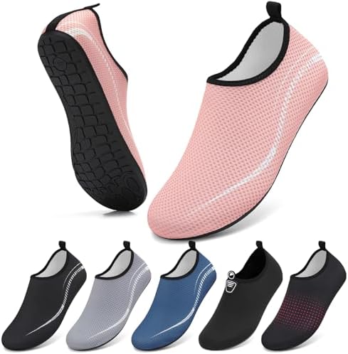 BARFULKER Badeschuhe Wasserschuhe Damen Herren Schnell Trocknend Aquaschuhe rutschfeste Strandschuhe Surfschuhe Schwimmschuhe Barfußschuhe Beach Pool Unisex