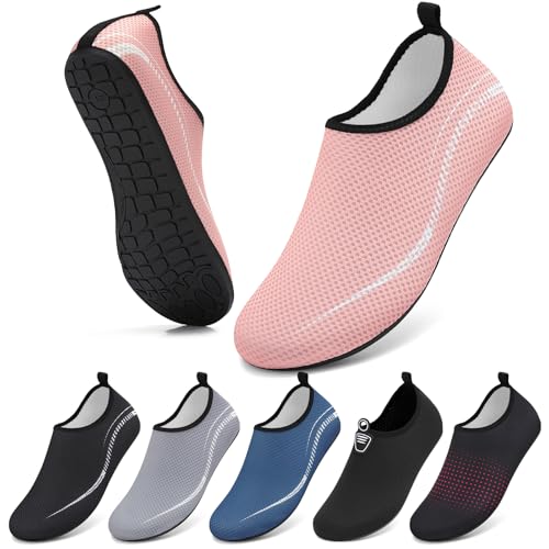BARFULKER Badeschuhe Wasserschuhe Damen Herren Schnell Trocknend Aquaschuhe rutschfeste Strandschuhe Surfschuhe Schwimmschuhe Barfußschuhe Beach Pool Unisex