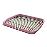 犬用トイレ ステンレス鋼 おしっこ飛沫防止 犬用トイレトレー ワイド 大型犬 中型犬 犬トレーニングパッド ペットトイレ 屋内犬用品 ペットの足を乾いた状態に保ちます 床を保護し 簡単に掃除 水洗い 65x50x6cm (ピンク)