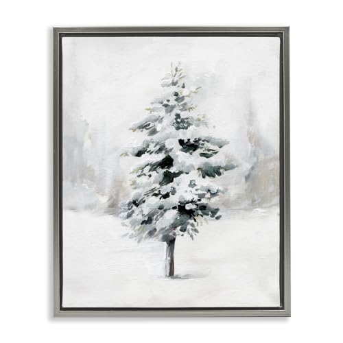 Wintery Snow Tree Scene, 25 x 31 Inch Canvas in Floater Frame