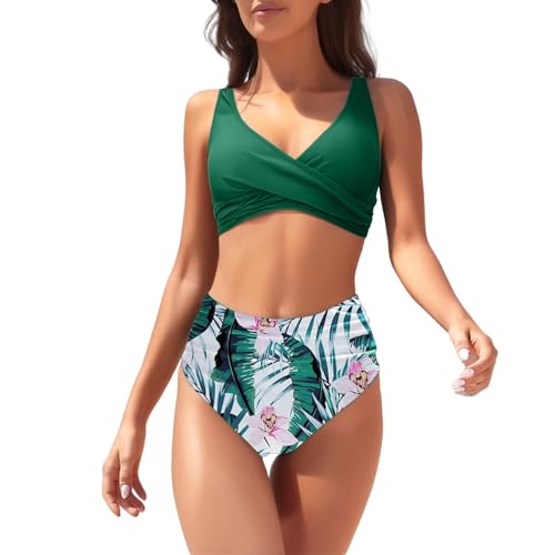 Generico Traje brasileño para mujer, sexy, traje de piscina con curvas brasileñas, tanga de dos piezas, traje de playa acolchado Push Up vestido de cintura baja, Ag, M