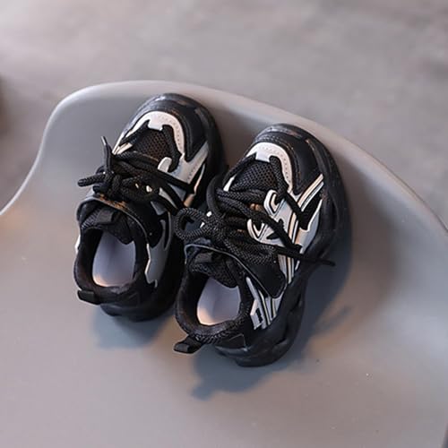 Betadog Girls Glitter Sneakers Lightweight Kids Tennis Shoes Kids Athletic Shoes Youth Girls Slip-On Athletic Sneakers (Black-1, 5.5)3