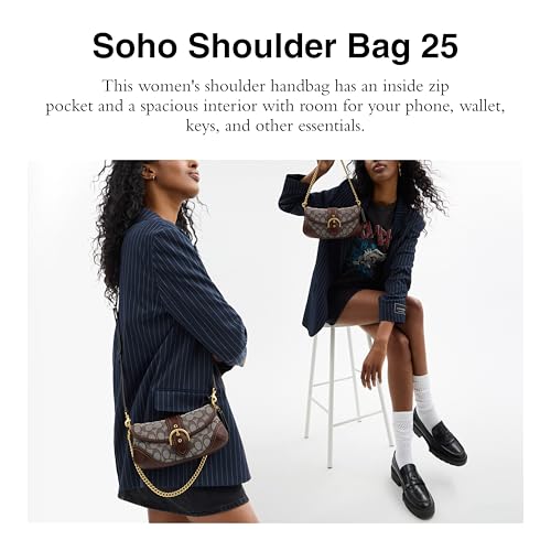 Coach Soho Shoulder Bag 25 in Signature Jacquard, B4/Oak Maple