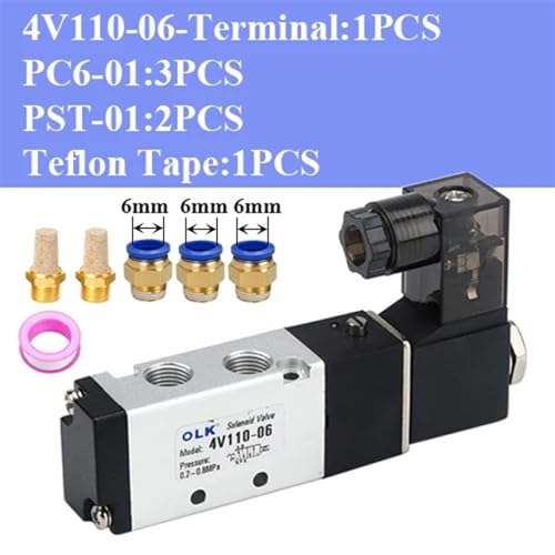 Électrovanne pneumatique 4V110-06 vanne magnétique de commande d'air comprimé et gaz