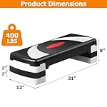 31 Inch Adjustable Workout Aerobic Step, Exercise Platform Trainer w 4 Adjustable Risers for Home Gym Fitness Workout,Lightweight - Image 5
