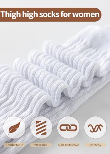 Slouch Socks Women Thigh High Boot Socks Soft Scrunch 3 Pair Pack