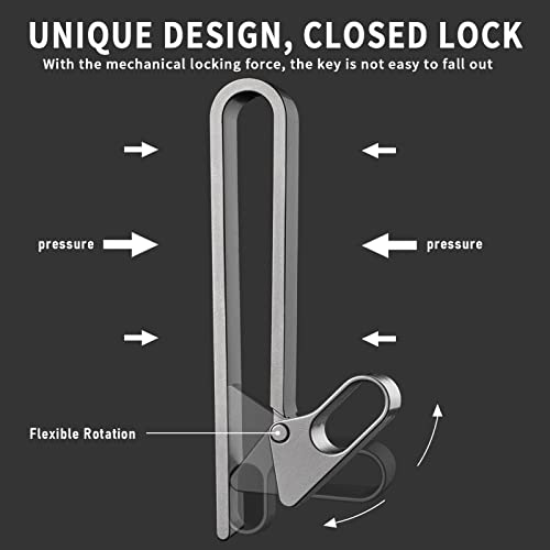 Tisur Titanium Quick Release Keychain, Duty Belt Key Chain Loop Holder Clip,Carabiner Keychain Women Men For Car Keys (Tk10 Belt Clip) #TOP5