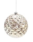 Größe Kugel: ca. Ø 20 cm Weihnachtskugel LED leuchtend silber Ø 20 cm hängend Leuchtkugel