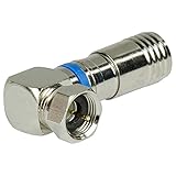 Legrand - OnQ Quad Right Angle Connector, F Compression Coax Connector, Compression RG6U Right Angle F Plug, Nickel, 10 Pack, AC300110