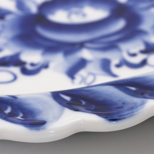 Gzhel Porcelain Serving Platter 'Fish' #TOP7
