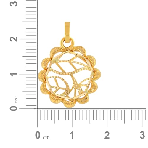 Malabar Gold & Diamonds Yellow Gold Pendant for Women 22k | 22 kt (916) BIS Hallmark Gold Pendant for Women & Girls | 22 Karat Gold Jewellery for Birthday, Wedding, Anniversary... - Image 5