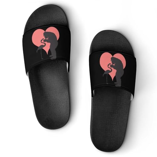 Bigfoot And Flamingo Friendship House Sandals Non-Slip Bathroom Slippers Beach Summer Shoes for Men Women