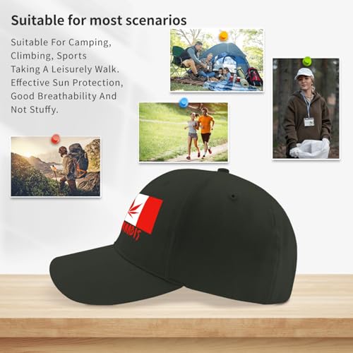 Oh Cannabis Canada Weed Maple Leaf Gras Weed Ganja Hats for Men Sport Hat for Women's Summer Hat Adjustable Visor Hat Blackish Green - Image 8