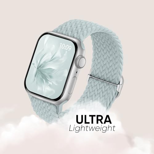 Image of 6 Pack Braided Stretchy Bands Compatible with Apple Watch Band 38mm 40mm 41mm 42mm 44mm 45mm 46mm 49mm Women Men, Adjustable Nylon Solo Loop Elastic Straps for iWatch Series 11 10 9 8 7 6 5 4 SE Ultra