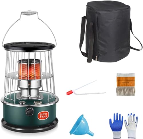 Calentador de Queroseno para Uso Interior y Exterior, Estufa portátil Multifuncional de Queroseno con asa, Quemador de Queroseno de 6 l con Mecha calefactora/Azul Lago