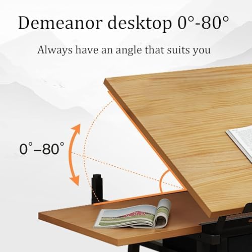 Drawing Table Drafting Table Craft Station Drawing Table, Tilt Table Top, Height/Tilt Adjustable, 2 Storage Drawers for Writing Art Craft Workstation(