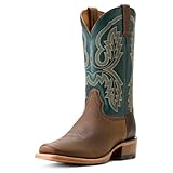 ARIAT Men's Futurity Cashout Cowboy Boot, Wicker/Pursuit Of Teal, 9.5 Narrow