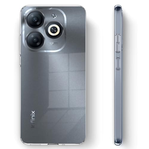 Image of Fashionury Shockproof Crystal Clear Back Cover Case for Infinix Smart 8 HD | Raised Bumps for Camera & Screen Protection | Transparent Back Cover Case for Infinix Smart 8 HD