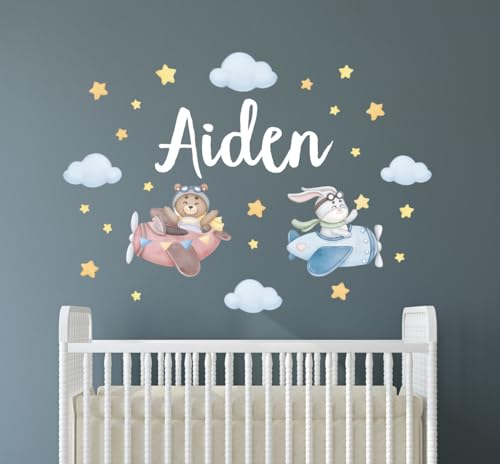 Vinilo Decorativo de Oso y Conejo Personalizado para Niños miniatura 4