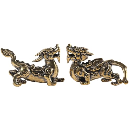 2 Piezas Estatua Dragón Pi Xiu Feng Shui miniatura 1