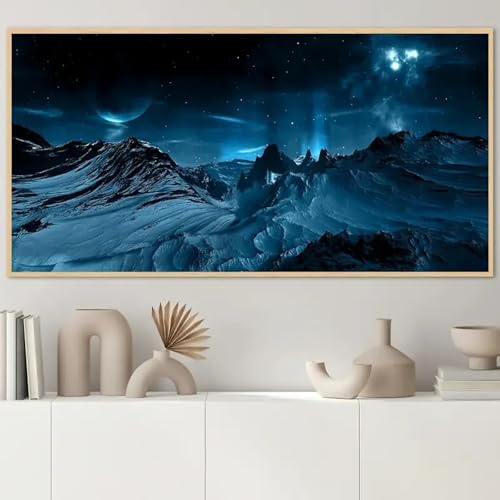 Tableau vallée nuit étoilée 70x140cm pour décorer un salon moderne
