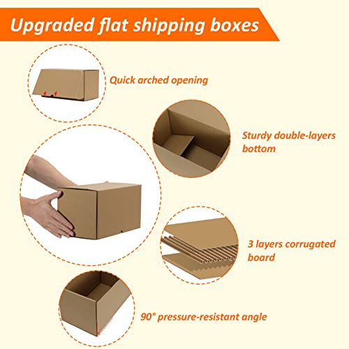 Image of HORLIMER 11x6x6 inches Shipping Boxes Set of 20, Brown Corrugated Cardboard Box Literature Mailer