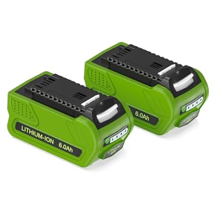 Foto di 2X 40V 6Ah Batteria di Ricambio per Greenworks G40B2 G40B4 G40B5 Compatibile con Greenworks 40V Decespugliatore Tagliasiepi Sega Motosega Aspiratore Soffiatore Arieggiatori Tagliaerba Tagliabordi