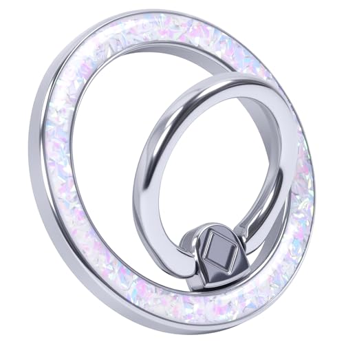 Magnetic Phone Ring for MagSafe Grip [Super Magnet] Gold Twinkle Design Ring Holder Stand, magsafe pop Socket (Colorful and Dazzling)