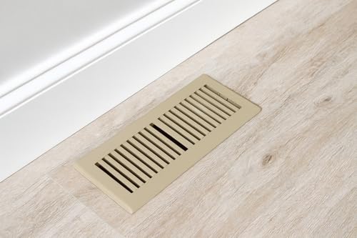 Image of 2 inch x 14 inch Brown Floor Register 2 Way - Stamped Face Steel Vent Cover, HVAC Floor Grille for AC Heat, Fits 2x14 Duct Opening, Heavy Duty Metal Register