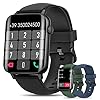 2022 Smartwatch Herren mit Telefonfunktion, SWGOTA 1,7 Zoll HD Touchscreen Armbanduhr mit Pulsuhr SpO2 Schlafmonitor IP68 Sportuhr Fitness Tracker Schrittzähler Kalorien Android iOS Schwarz (3 Bänder)
