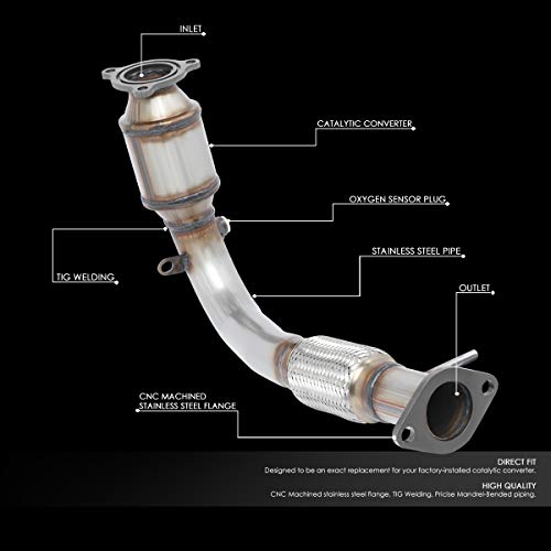 Dna Motoring Oem-Conv-029 Factory Style Catalytic Converter Flex Exhaust Pipe Compatible With 10-14 Equinox / 12-15 Captiva Sport / 10-14 Terrain, 2.4 #TOP1